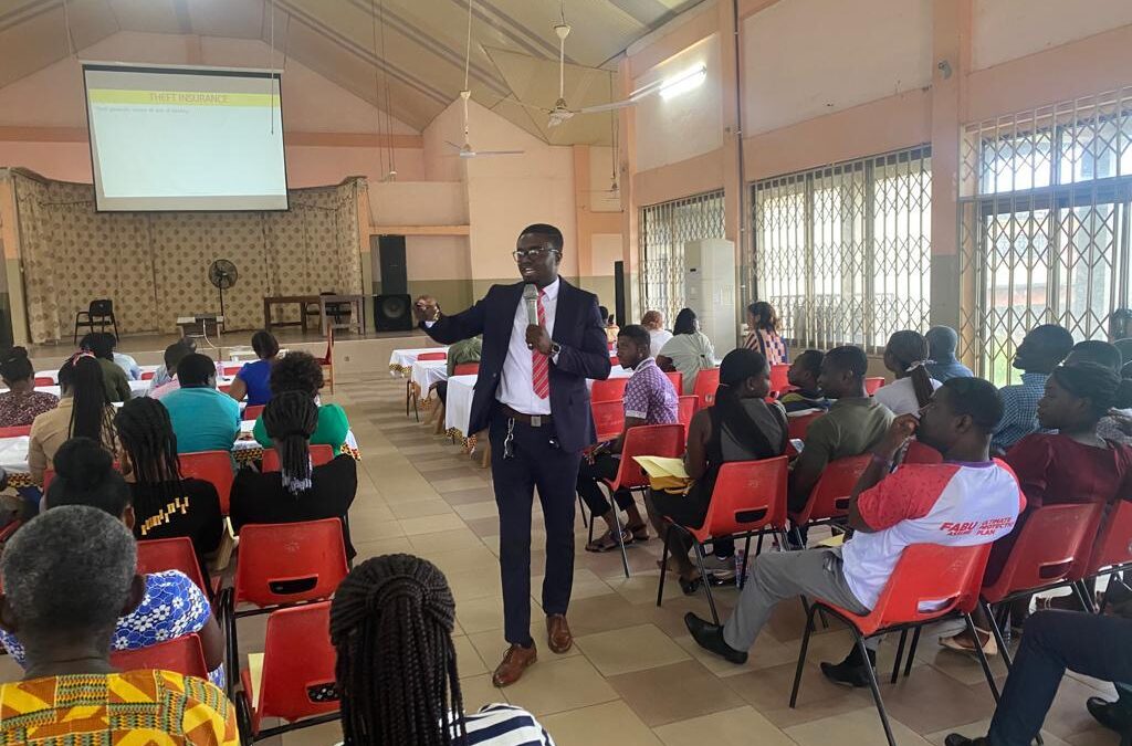Mr. Boniface Asante of Priority Insurance Company trains Insurance players in the Eastern Region