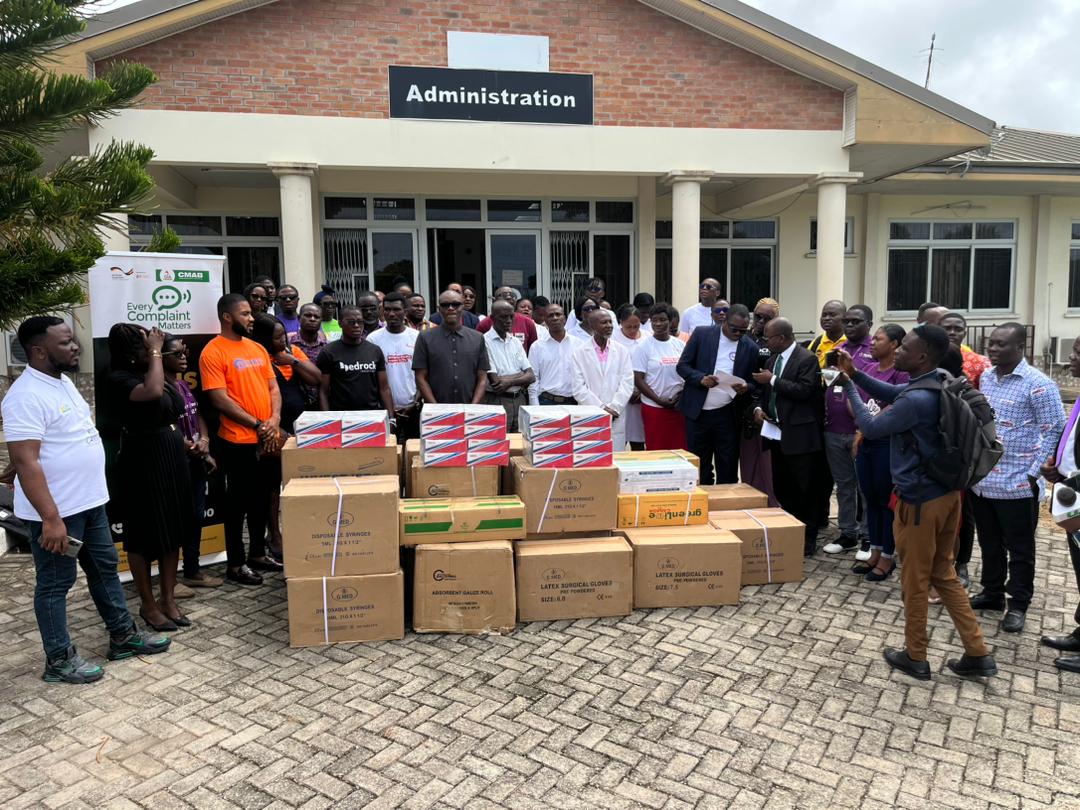 Priority Insurance through Ghana Insurers Association makes donation to road crash victims at Trauma and Specialist Hospital, Winneba