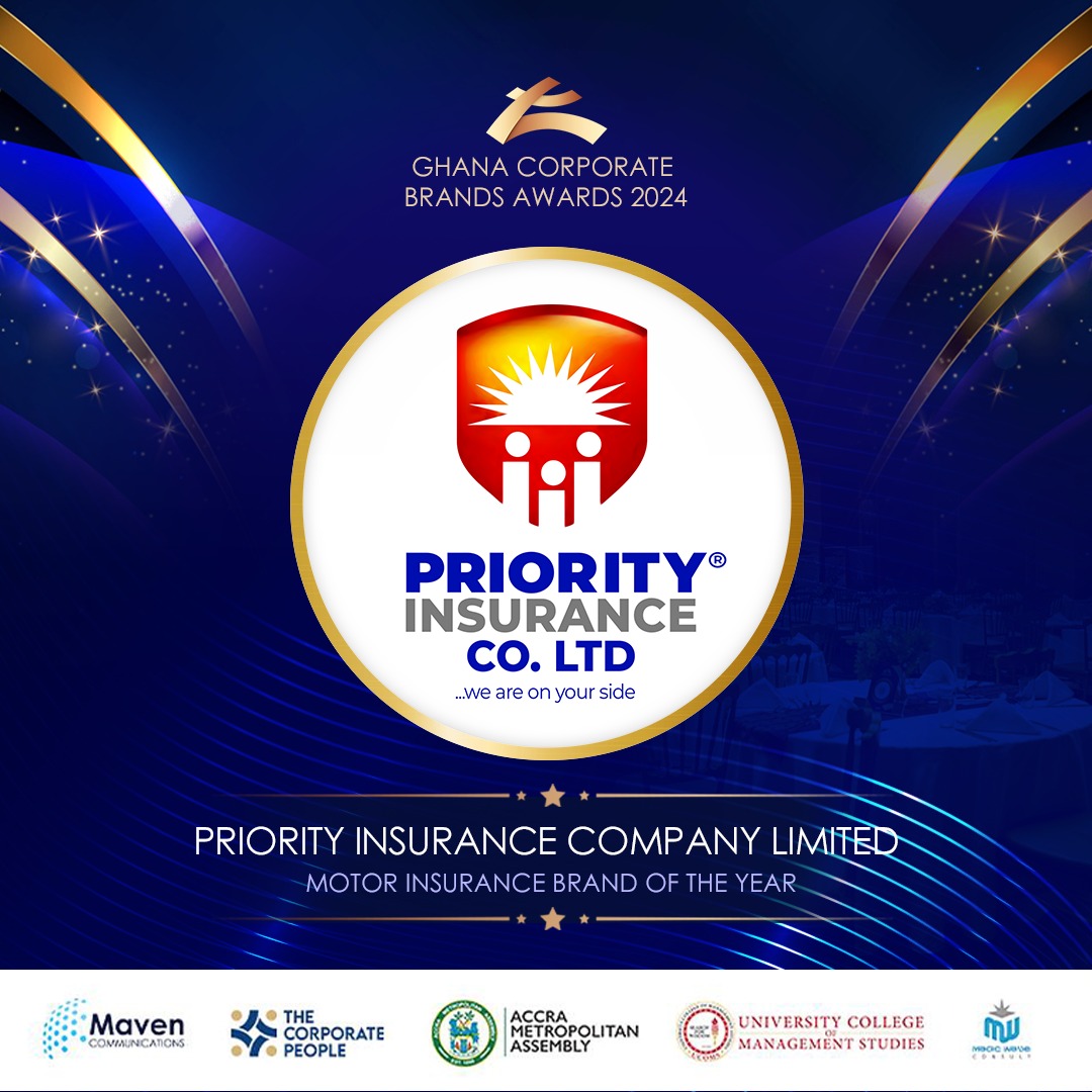 Priority Insurance Wins Motor Insurance Brand of the Year at Ghana Corporate Brands Awards 2024