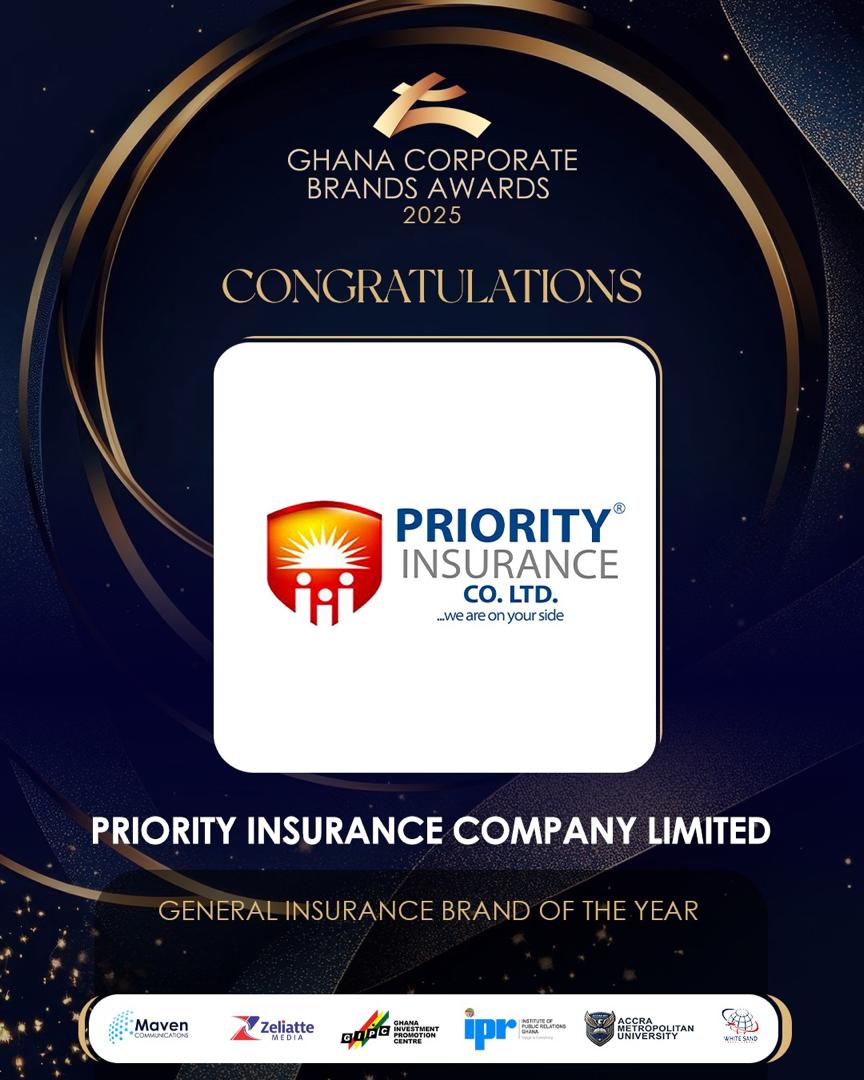 Priority Insurance Wins General Insurance Brand of the Year at 2025 Ghana Corporate Brands Awards